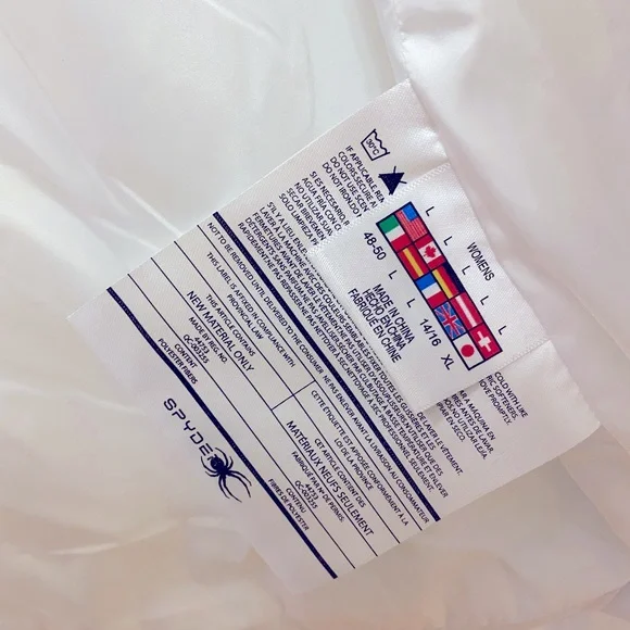 SPYDER women’s puffer jacket coat Snow White size L - Picture 4 of 4